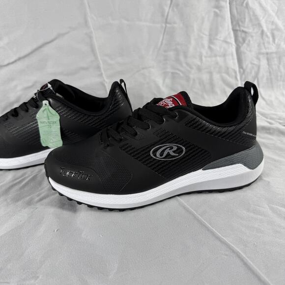 Rawlings Turf Tex Golf Shoes Mens 7 D Black White Comfort Naturetek Athletic New